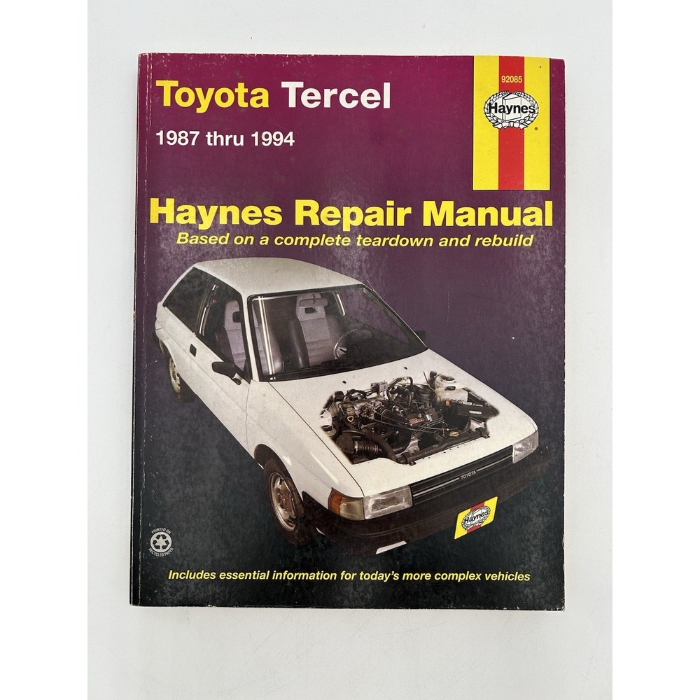 Toyota Tercel 1987-1994 Haynes Repair Manual 92085 Paperback 1995